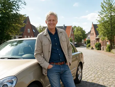 Verkäufer aus Wahrenholz mit dem verkauften Fahrzeug